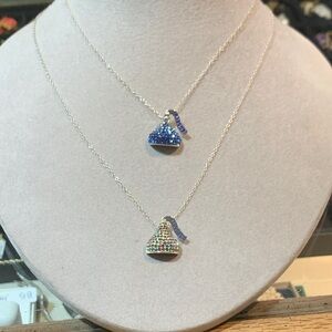 HERSHEY’S KISSES Colored Rhinestone and Sterling 925 Pendant and Chain